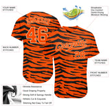 Custom Orange Orange-Black 3D Pattern Design Tiger Authentic Baseball Jersey