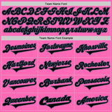 Custom Pink Black-Light Blue Authentic Baseball Jersey