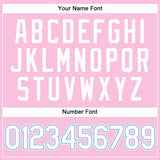 Custom Light Pink White-Light Blue Authentic Throwback Basketball Jersey