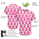 Custom Pink Pink-White 3D Pattern Design Breast Cancer Authentic Baseball Jersey