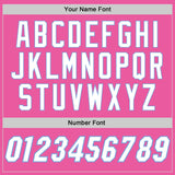 Custom Pink White-Light Blue Performance T-Shirt
