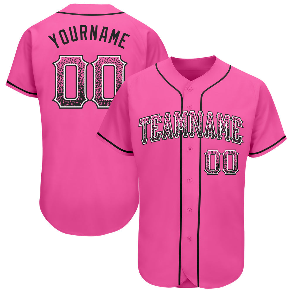 Custom Pink Black-White Authentic Drift Fashion Baseball Jersey