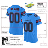 Custom Powder Blue Navy-Red Mesh Authentic Football Jersey