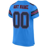 Custom Powder Blue Navy-Red Mesh Authentic Football Jersey