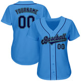 Custom Powder Blue Navy-Teal Authentic Baseball Jersey