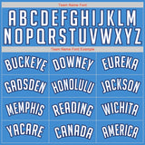 Custom Powder Blue White-Navy Authentic Throwback Rib-Knit Baseball Jersey Shirt