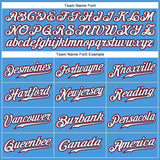 Custom Powder Blue White-Red Authentic Baseball Jersey