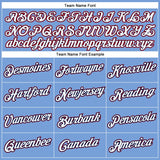 Custom Powder Blue White-Red Performance T-Shirt