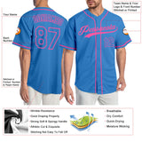 Custom Powder Blue Powder Blue-Pink Authentic Baseball Jersey