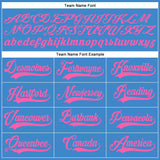 Custom Powder Blue Powder Blue-Pink Authentic Baseball Jersey