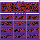 Custom Purple Black Pinstripe Black-Orange Authentic Baseball Jersey