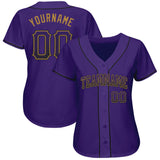 Custom Purple Purple-Old Gold Authentic Drift Fashion Baseball Jersey