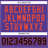 Custom Purple Black Pinstripe Black-Orange Authentic Basketball Jersey