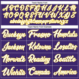 Custom Purple White-Gold Authentic Baseball Jersey