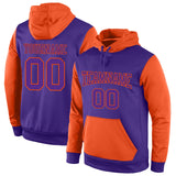 Custom Stitched Purple Purple-Orange Sports Pullover Sweatshirt Hoodie