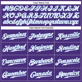 Custom Purple White-Light Blue Authentic Baseball Jersey