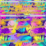 Custom Purple Gold-White 3D Pattern Design Tropical Plants Authentic Basketball Jersey