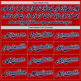 Custom Red Navy-White Authentic Baseball Jersey