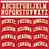 Custom Red White-Gold Round Neck Rib-Knit Basketball Jersey