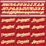 Custom Red White-Gold Authentic Baseball Jersey