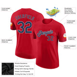 Custom Red Navy-White Performance T-Shirt-Discount
