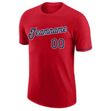 Custom Red Navy-White Performance T-Shirt-Discount