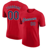 Custom Red Navy-White Performance T-Shirt-Discount