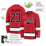 Custom Red Black-White Hockey Jersey