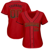 Custom Red Black-Old Gold Authentic Drift Fashion Baseball Jersey