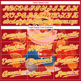 Custom Red Gold-White 3D Pattern Design Cute Tiger Authentic Baseball Jersey
