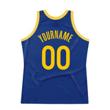 Custom Royal Gold-White Authentic Throwback Basketball Jersey