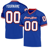 Custom Royal White-Red Mesh Authentic Throwback Football Jersey