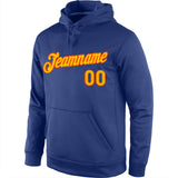 Custom Stitched Royal Gold-Orange Sports Pullover Sweatshirt Hoodie