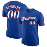 Custom Royal White-Red Performance T-Shirt