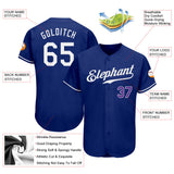 Custom Royal White-Purple Authentic Baseball Jersey