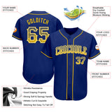 Custom Royal Gold-White Authentic Drift Fashion Baseball Jersey