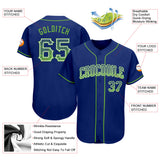 Custom Royal Neon Green-White Authentic Drift Fashion Baseball Jersey