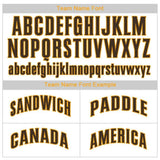 Custom White Brown Pinstripe Brown-Gold Baseball Jersey