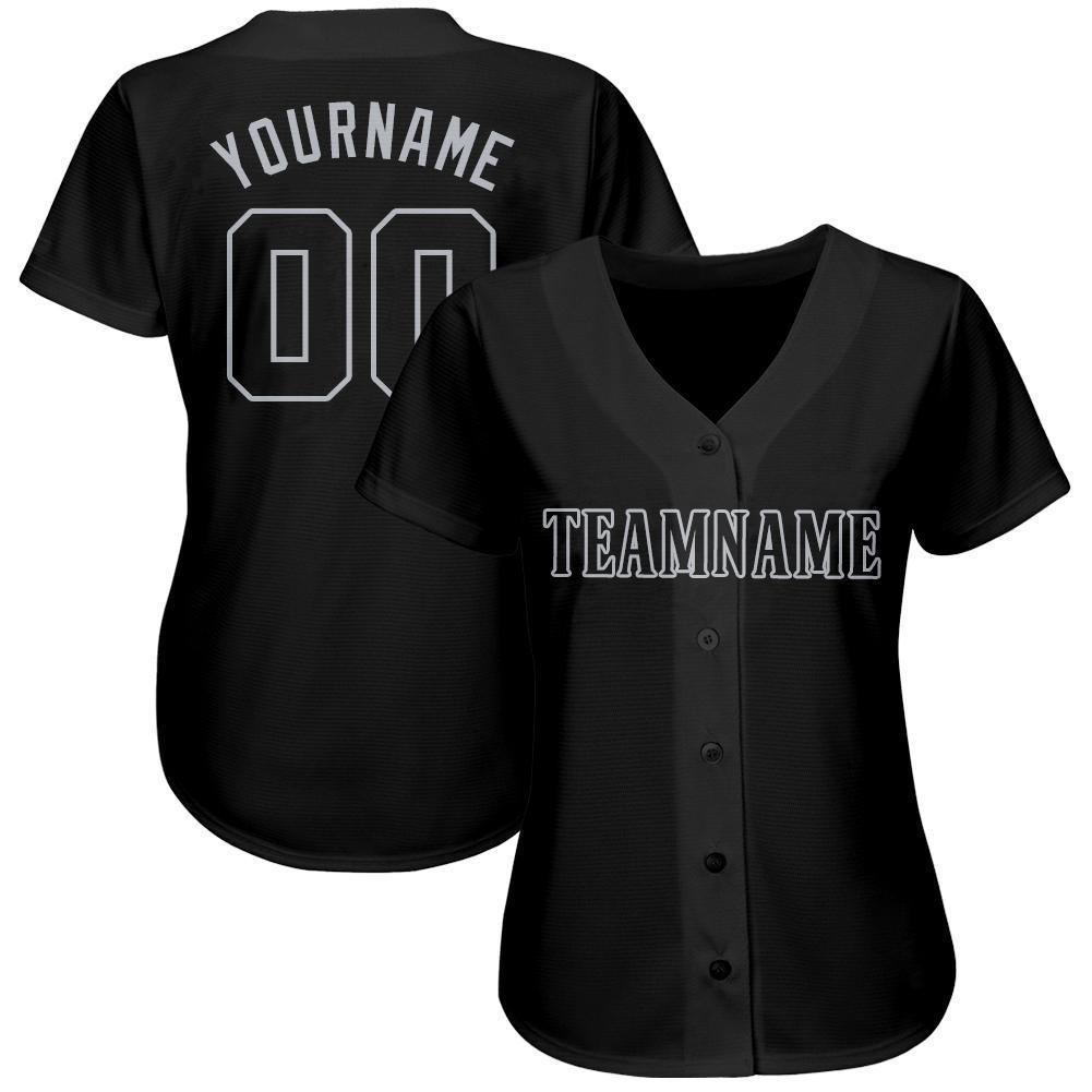 Custom Black Gray Baseball Jersey