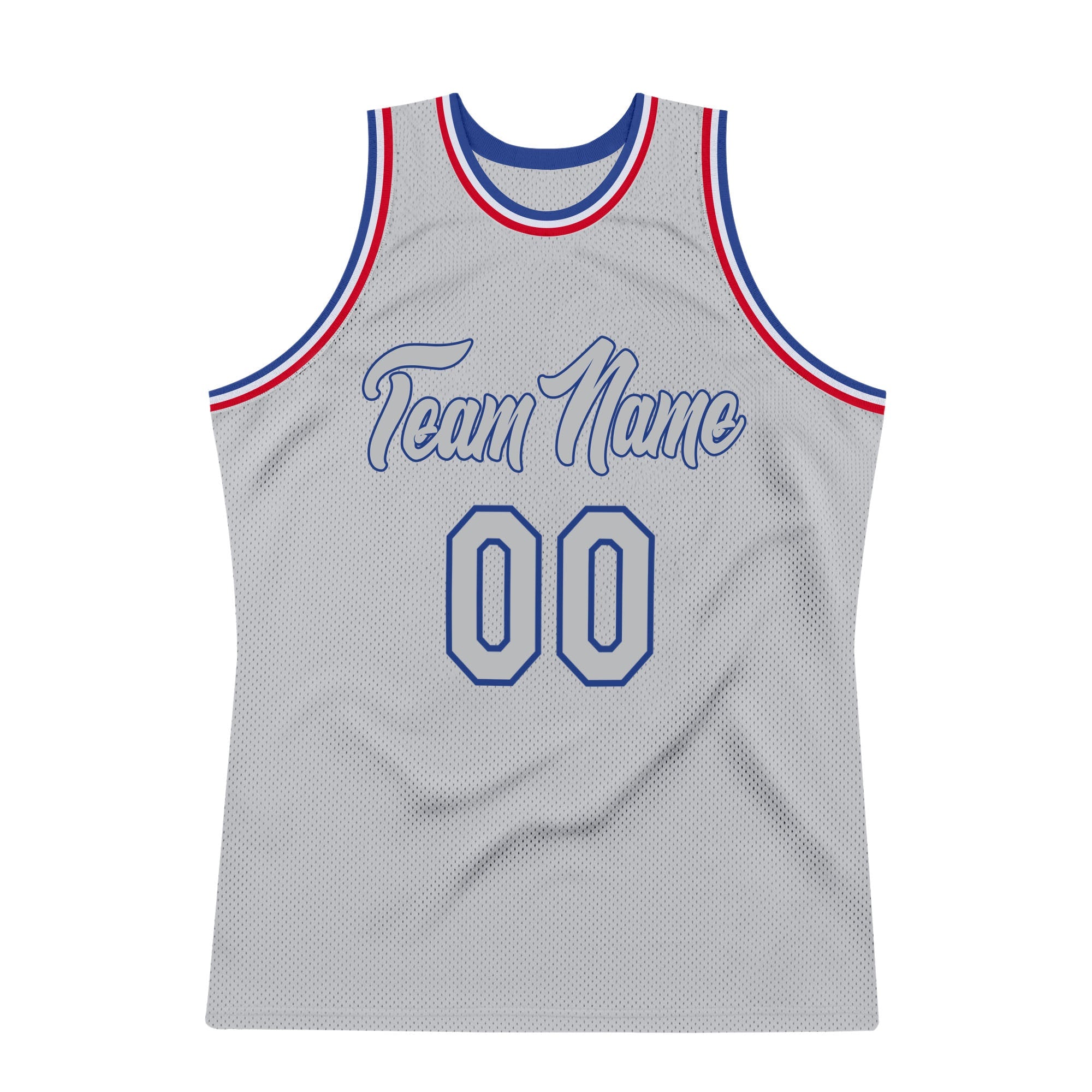 Custom Gray Gray-Royal Authentic Throwback Basketball Jersey