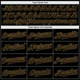 Custom Black Snakeskin Black-Old Gold Authentic Baseball Jersey