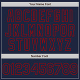 Custom White Navy-Red Authentic Split Fashion Baseball Jersey