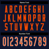 Custom Navy Orange-White Mesh Split Fashion Football Jersey