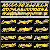 Custom Black Gold-Panther Blue Authentic Split Fashion Baseball Jersey