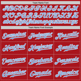 Custom Red Light Blue-Gold Authentic Split Fashion Baseball Jersey