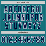 Custom Teal Navy-Gray Authentic Split Fashion Baseball Jersey