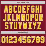 Custom Crimson Gold-Gray Authentic Split Fashion Baseball Jersey