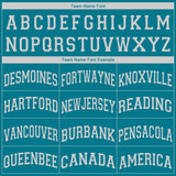 Custom Teal White V-Neck Basketball Jersey