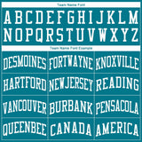 Custom Teal White Round Neck Basketball Jersey