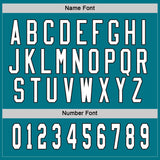 Custom Teal White-Black Hockey Jersey